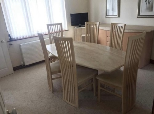 Italian marble table - with, 6