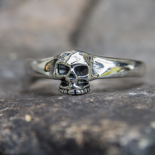 Grinning skull ring - grinning,