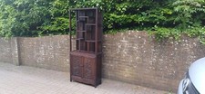 Victorian Hardwood Display Cabinet – Ornate Oriental Style Step Shelves & Carved