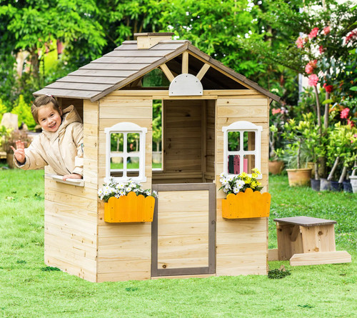 Wooden kids playhouse - playhouse, outdoor