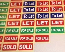 SOLD - FOR SALE - LET - TO LET - Estate Agents Stickers