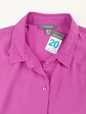 Primark Blouse Size 20 NEW Cerise Pink / Purple Shaped Hemline Cotton Blend Top
