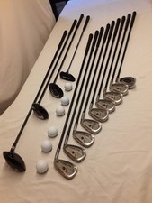 SPALDING DRIVER, 3-5 WOODS, FULL IRONS SET; STRATA PUTTER; MEN R/H