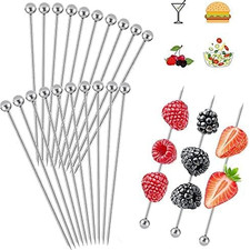 20Pcs Stainless Steel Cocktail Sticks Reusable Cocktail Sticks Cocktail Sticks 