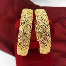 2 Pcs 24k Dubai Gold Plated