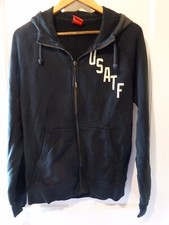 Nike USATF Hoodie/sweatshirt Track & Field Size M Navy/Grey Cotton Distressed