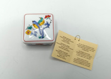 Del Prado EP09 Vintage Trinket Pill Box. Fine Porcelain. Square. Birds