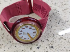 RARE Vintage 1993 Swatch POP Swiss Quartz watch GWO Red Working