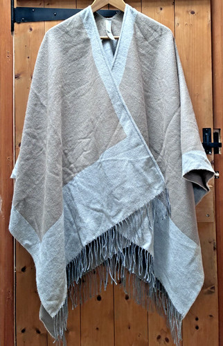 Wrap poncho shawl - m&s, natural