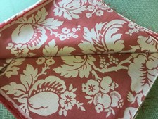 1 meter Ian Mankin fabric  remnant  137 cm wide wildflower  RED reversible