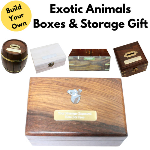 Exotic animals wooden boxes - animals,