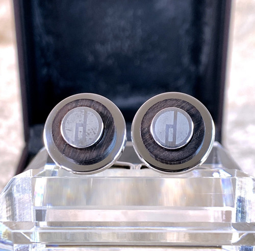 Dunhill wood cufflinks - wood, round