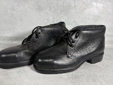 Vintage Tuf Made In England 100% Leather Steel Toe Work Shoes 1970/1980s Black
