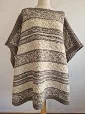 Alpaca Lambs Wool Poncho Hand Knitted