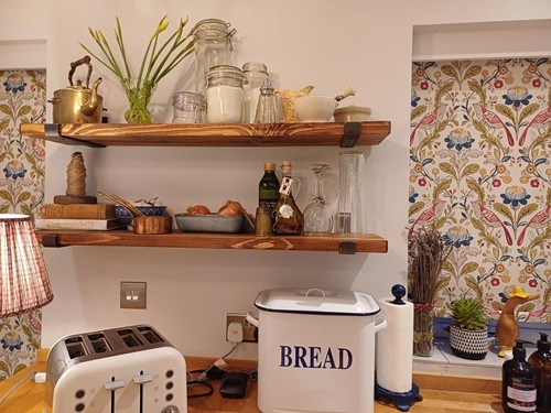 Rustic wooden shelf urban - wooden,