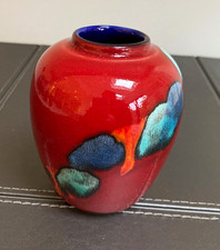 Poole Pottery Volcano Vase  -  Hand Painted In  Abstract High Gloss Living Glaze