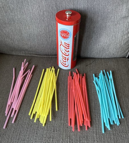 Coca cola metal tin straw - coca-cola,
