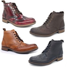 Brogue Mens Lace Up Leather