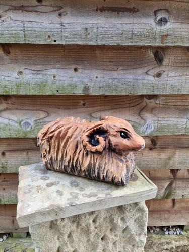 Chainsaw carved sheep - chainsaw,