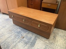 Vintage Retro 1970's Brown Teak Effect TV Unit Stand with Drawers
