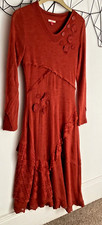 Beautiful Joe Browns Terracotta Rust Brown Dress Stretch Flared Lined size 10