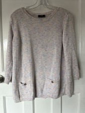 PRETTY WALLIS PASTEL MULTICOLOURED ROUND NECK COTTON BLEND SWEATER- MEDIUM -GOOD