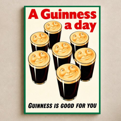 Guinness retro poster print - guinness, a3