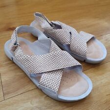 Clarks Trigenic Tri Chloe Cross Strap Leather Metallic Sandals UK 4.5 D EU 37.5 