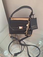 River Island Black Bag With Shoulder Strap and Charms BNWT