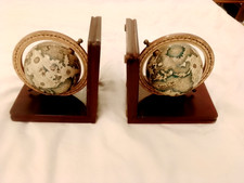 PAIR OF ROTATING GLOBE BOOKENDS