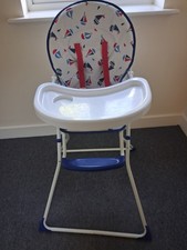 RedKite Folding Highchair/Low Chair/Child Toddler Baby Seat White Nautical Theme