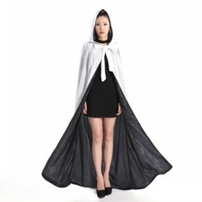 Hooded Velvet Halloween Cloak Cape Wizard Vampire Witch Wedding Wicca Medieval