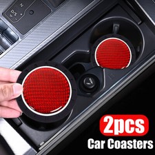 2pcs Red Carbon Fiber Car Cup