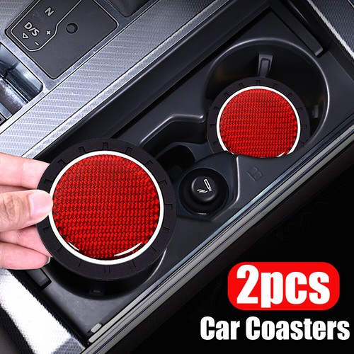 2pcs red carbon - car, cup
