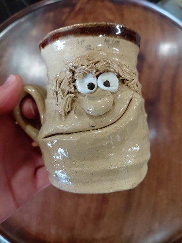 Pretty ugly pottery mug - pretty,