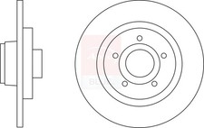 2x Brake Discs Pair Solid Rear