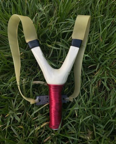 Catapult with red - with, wrapped