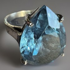 Sterling Silver 925 Blue Pear