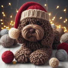Single Luxury Chocolate Cockapoo Christmas Card XKN