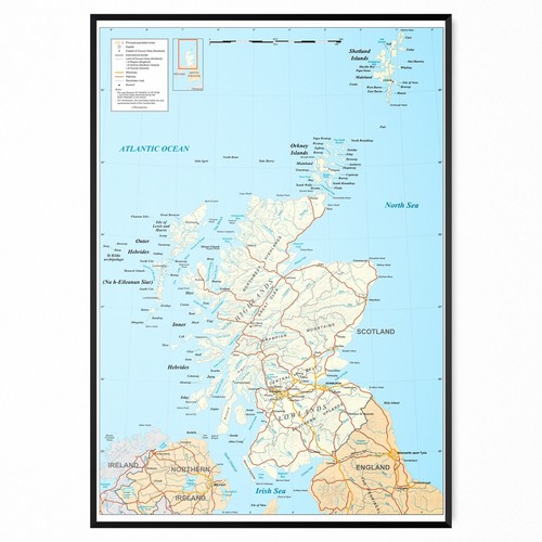 Scotland map poster - scotland,