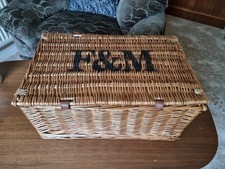 F&M Hamper Fortnum & Mason Wicker Basket 50cm x 33cm x22cm with Straw plus Box