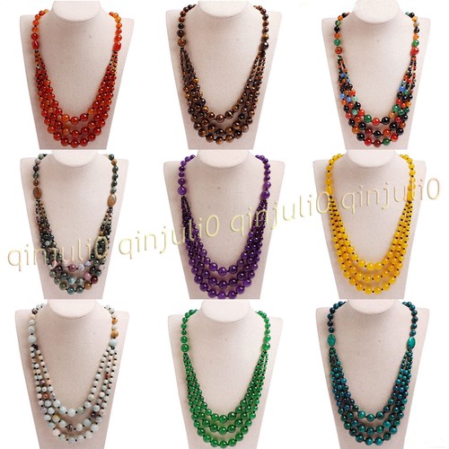 Rows natural gemstone jade - 3,