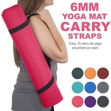 Ultra Soft Non Slip Yoga Mat with Carry Strap Home Gym Workout Travel Mats 6mm