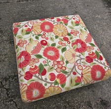 Vintage XL footstool/coffee table Wood Upholstered Sanderston Tree Poppy 90x30cm