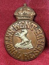 Genuine WW1 County of Kent National Reserve Lapel Badge No 10194