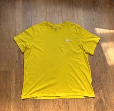 Nike Yellow T-Shirt White Logo The Nike Tee Men's Size XXL Top