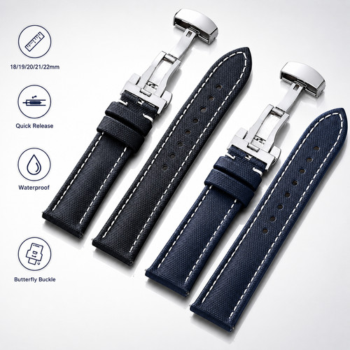 Sailcloth watch strap - strap, 18-22mm