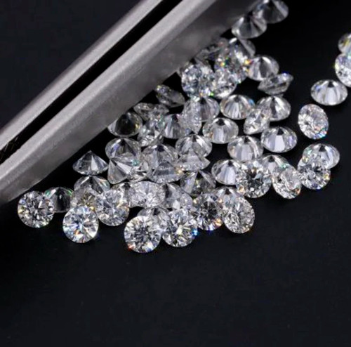 Natural white zircon round cut - natural,