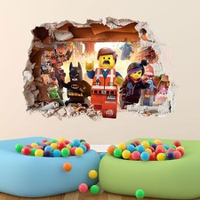 LEGO MOVIE WALL STICKER 3D BOYS GIRLS BEDROOM VINYL WALL ART DECAL