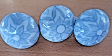 Blue & White ceramic Cupboard drawer door knobs Shabby chic 45mm Diameter